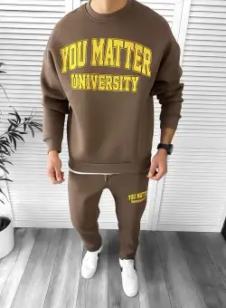 Trening barbati slim fit maro Pantaloni + Hanorac K170 Z5