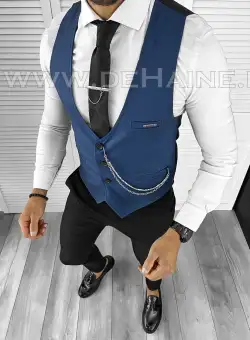 Vesta barbati eleganta slim fit bleumarin B8065 140-6 E