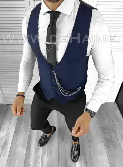 Vesta barbati eleganta slim fit bleumarin B8130 75-4 e