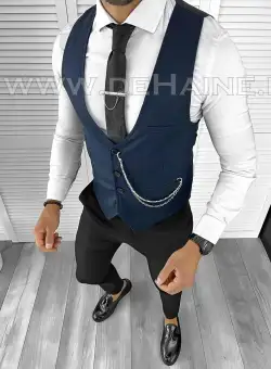 Vesta barbati eleganta slim fit bleumarin B8136 75-4 E