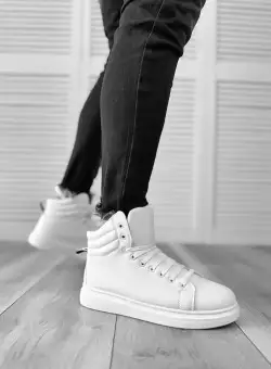 Adidasi barbati imblaniti albi B86 A11-4