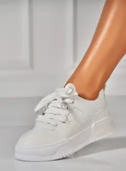 Adidasi Dama Albi din Piele Ecologica Arliss