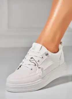 Adidasi Dama Albi din Piele Ecologica Aryss