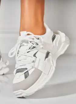 Adidasi Dama Albi din Piele Ecologica Korie