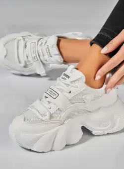 Adidasi Dama Albi din Piele Ecologica Maeve