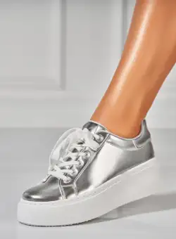 Adidasi Dama Argintii din Piele Ecologica Joela