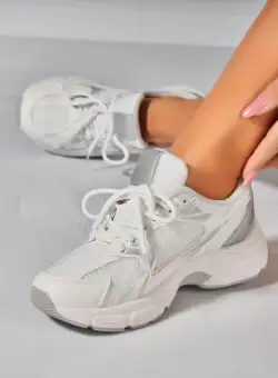 Adidasi Dama Argintii din Piele Ecologica Kiko