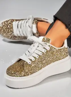 Adidași damă Auriu din Glitter Pierra