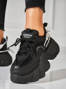 Adidasi Dama Negri din Piele Ecologica Emry