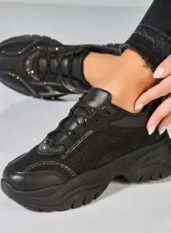 Adidasi Dama Negri din Piele Ecologica Ivana