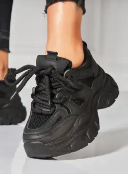 Adidasi Dama Negri din Piele Ecologica Malka