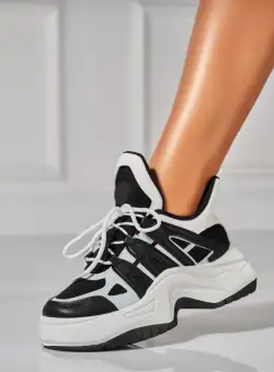 Adidasi Dama Negri din Piele Ecologica Saryn