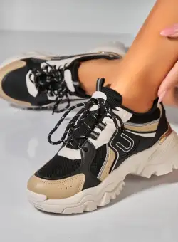 Adidasi Dama Negri din Piele Ecologica Zahlee