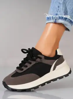 Adidași damă Piele Ecologica Intoarsa Gri Cairi