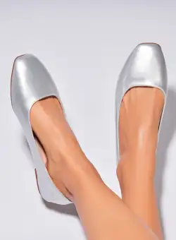 Balerini dama Piele Ecologica Lacuita Argintiu Masyn