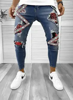 Blugi barbati conici albastri 00533 B16-3