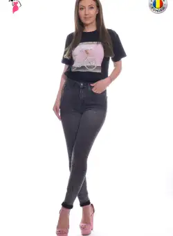 Blugi gri inchis skinny