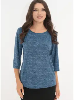 Bluza albastra cu imprimeu pepit