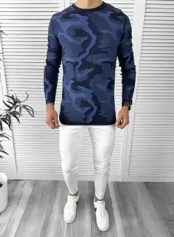 Bluza barbati bleumarin slim fit T3705 I2-3.3