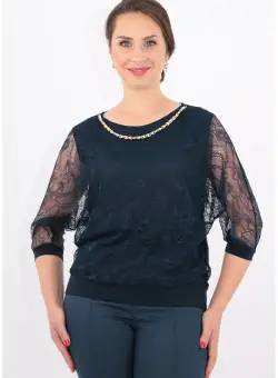 Bluza bleumarin din dantela
