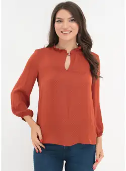 Bluza caramizie din vascoza