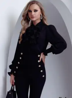 Bluza eleganta neagra cu jabou