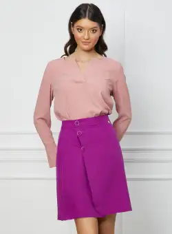 Bluza LaDonna roz vaporoasa cu decolteu in V