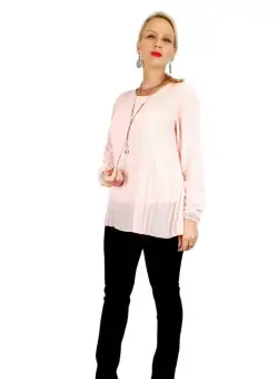 Bluza plisata Roz Pal Camelia