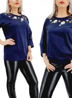 Bluza stilizata traditional cu broderie Patty