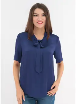 Bluza uni indigo cu funda