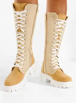 Bocanci inalti dama bej Fomitena