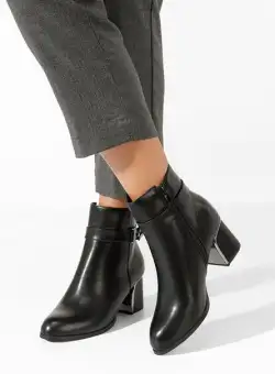 Botine cu toc gros Taiana negre