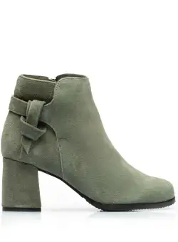Botine dama elegante din piele naturala Leofex - 563 Gri velur