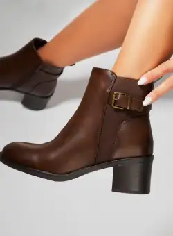 Botine dama Imblanite Maro din Piele Ecologica Szyriel