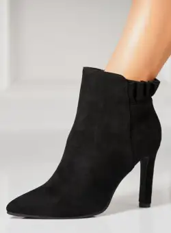 Botine dama Imblanite Negre din Piele Ecologica Intoarsa Natania2