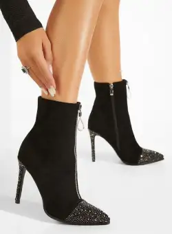 Botine elegante negre Ancona