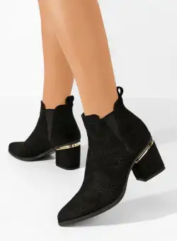 Botine perforate Selvina negre