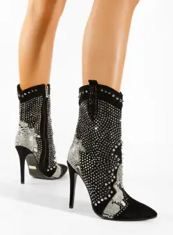 Botine stiletto negre Liberty