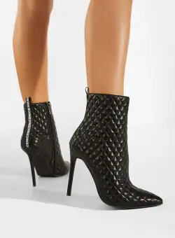 Botine stiletto negre Quesada