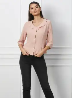 Camasa Aiana roz somon cu volanase