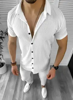 Camasa barbati casual alba 12489 41-4.2