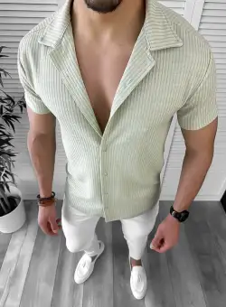 Camasa barbati casual verde 12488 40-5.2