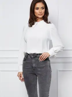 Camasa Dy Fashion alba din voal