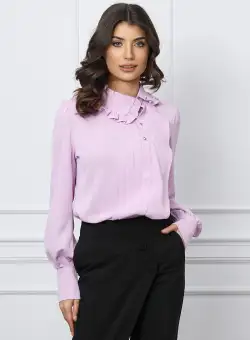 Camasa MBG lila cu volane si pliuri