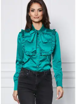 Camasa MBG verde cu volanase pe bust