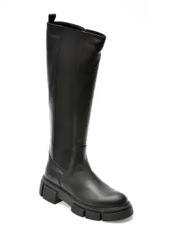 Cizme CASPIAN negre, 3681, din piele naturala
