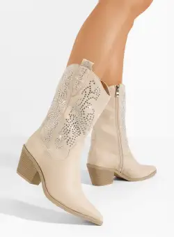 Cizme cowboy dama Avice bej