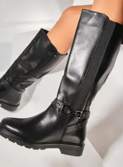 Cizme Dama Imblanite Negre din Piele Ecologica Zahra