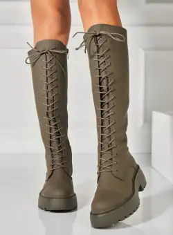 Cizme Dama Imblanite Verzi din Cauciuc Azure