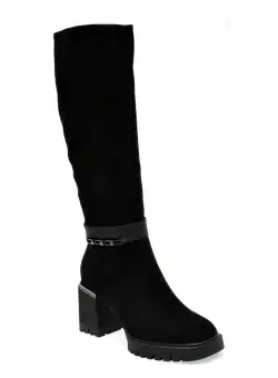 Cizme EPICA negre, HM00017, din piele intoarsa